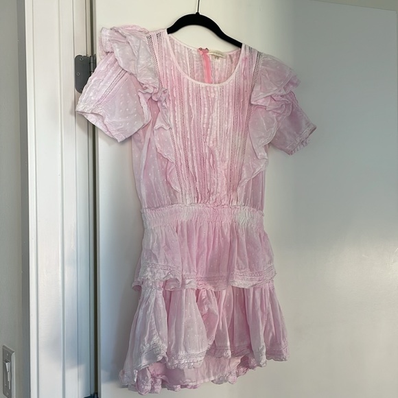 Loveshackfancy Natasha Mini Dress in Peony Pink - Picture 4 of 7